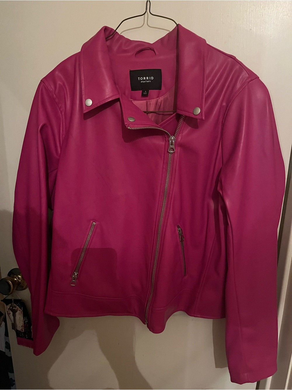 torrid Hot Pink Faux Leather Moto Jacket
